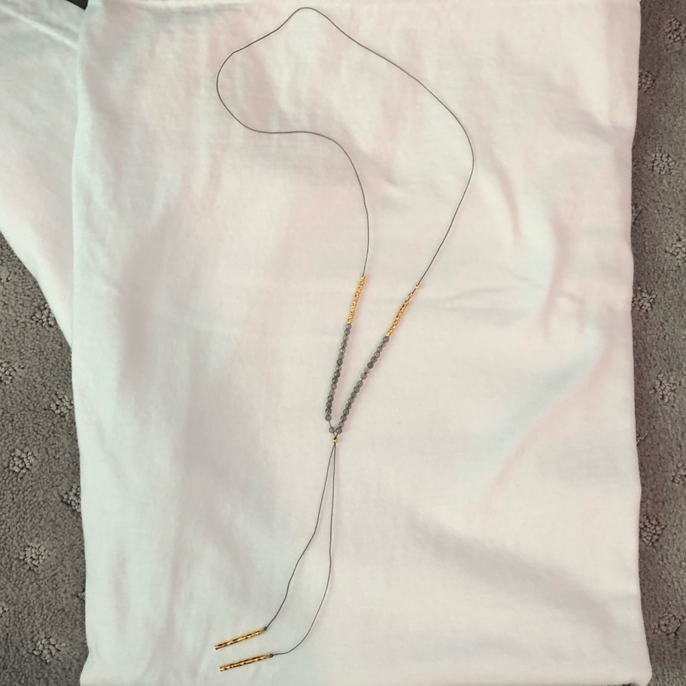 Gorjana Lariat Purple/Gray Gold Necklace